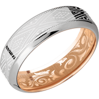 Titanium + Polish , Polish Finish + 14K Rose Gold