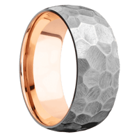 Titanium + Rock Finish + 14K Rose Gold
