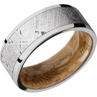 10K White Gold + Polish Finish + Whiskey Barrel
