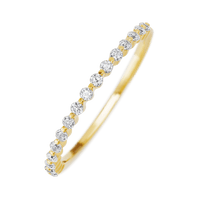 14K Yellow Gold band with 15 Round Lab Grown Diamond having TCW-.22