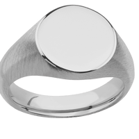 Medium Circle signet ring (14mm) in Titanium, with a Wide style band.