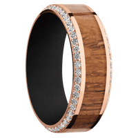 18K Rose Gold + Polish , Polish Finish + Black