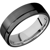 Zirconium + Satin , Polish Finish + 14K White Gold