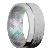 Titanium + Stipple , Polish Finish + Black Mother of Pearl