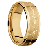 10K Yellow Gold + Sand , Polish Finish