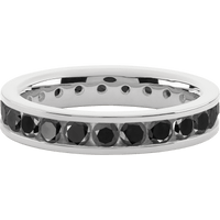 14K White Gold band with 23 Round Black Diamond having TCW-1.61