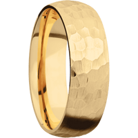 18K Yellow Gold + Hammer Finish