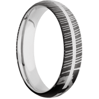 Damascus + Acid Finish + 14K White Gold
