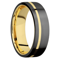 Zirconium + Bead , Bead Finish + 10K Yellow Gold