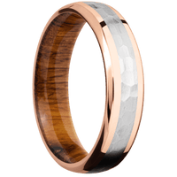 10K Rose Gold + Polish , Polish Finish + Desert Iron Wood