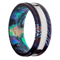 Titanium Damascus + Polish , Polish Finish + Abalone