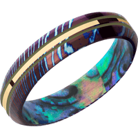 Titanium Damascus + Polish , Polish Finish + Abalone