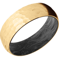 18K Yellow Gold + Hammer Finish + Forged Carbon Fiber