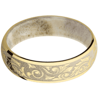 14K Yellow Gold + Polish Finish + Antler