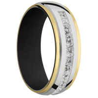 14K White Gold + Polish , Polish Finish + Black