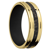 18K Yellow Gold + Polish , Polish Finish + Black