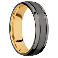 Tantalum Noir + Sand , Polish Finish + 14K Yellow Gold