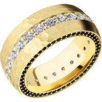14K Yellow Gold + Hammer Finish