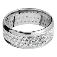 14K White Gold + Satin , Polish Finish