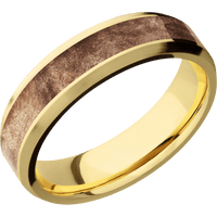 14K Yellow Gold + Polish , Satin Finish