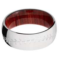 10K White Gold + Polish Finish + Red Heart