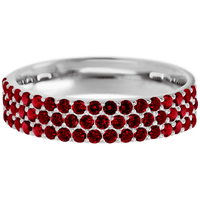 14K White Gold band with 55 Round Dark Ruby having TCW-.82