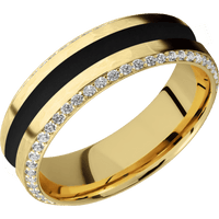 14K Yellow Gold + Hammer , Polish Finish
