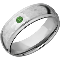 18K White Gold + Hammer , Polish Finish