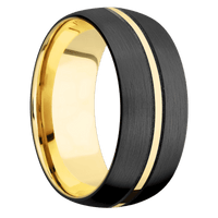 Zirconium + Satin Finish + 14K Yellow Gold
