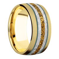 18K Yellow Gold + Sand Finish