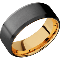 Zirconium + Bead , Bead Finish + 14K Yellow Gold
