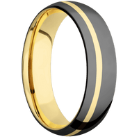 Zirconium + Polish , Polish Finish + 14K Yellow Gold