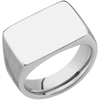 Large Horizontal Rectangle signet ring (20x14.5mm) in Cobalt Chrome, with a Wide style band.