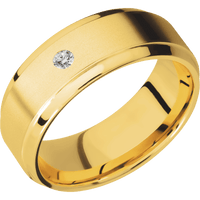 18K Yellow Gold + Bead , Polish Finish