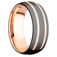 Zirconium + Polish Finish + 14K Rose Gold