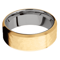 14K Yellow Gold + Hammer , Satin Finish + Titanium