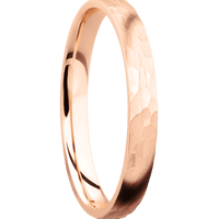 14K Rose Gold + Hammer Finish
