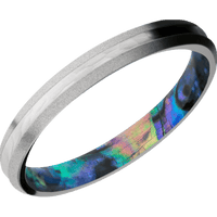 Palladium Silver + Hammer , Sand Finish + Abalone