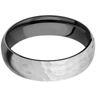 10K White Gold + Hammer Finish + Zirconium