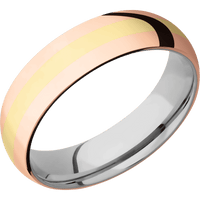 14K Rose Gold + Polish Finish + Titanium