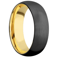 Zirconium + Satin Finish + 14K Yellow Gold