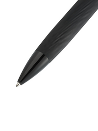 Peerless™ Polished Black PVD Engraved Diamond Pattern with Black PVD Appointments and Swarovski Crystal Ballpoint Pen