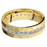 14K Yellow Gold + Rock Finish