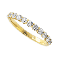 14K Yellow Gold band with 11 Round Lab Grown Diamond having TCW-.55