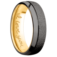 Tantalum Noir + Stipple , Bead Finish + 14K Yellow Gold