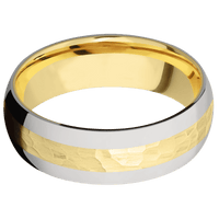 14K Yellow Gold + Hammer Finish