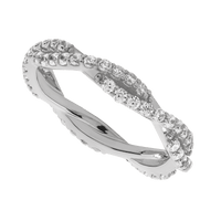 14K White Gold band with 60 Round Lab Grown Diamond having TCW-.9