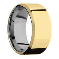 14K Yellow Gold + Polish , Satin Finish + Titanium