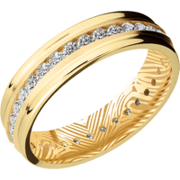 14K Yellow Gold + Bead , Polish Finish