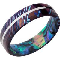 Titanium Damascus + Polish , Polish Finish + Abalone